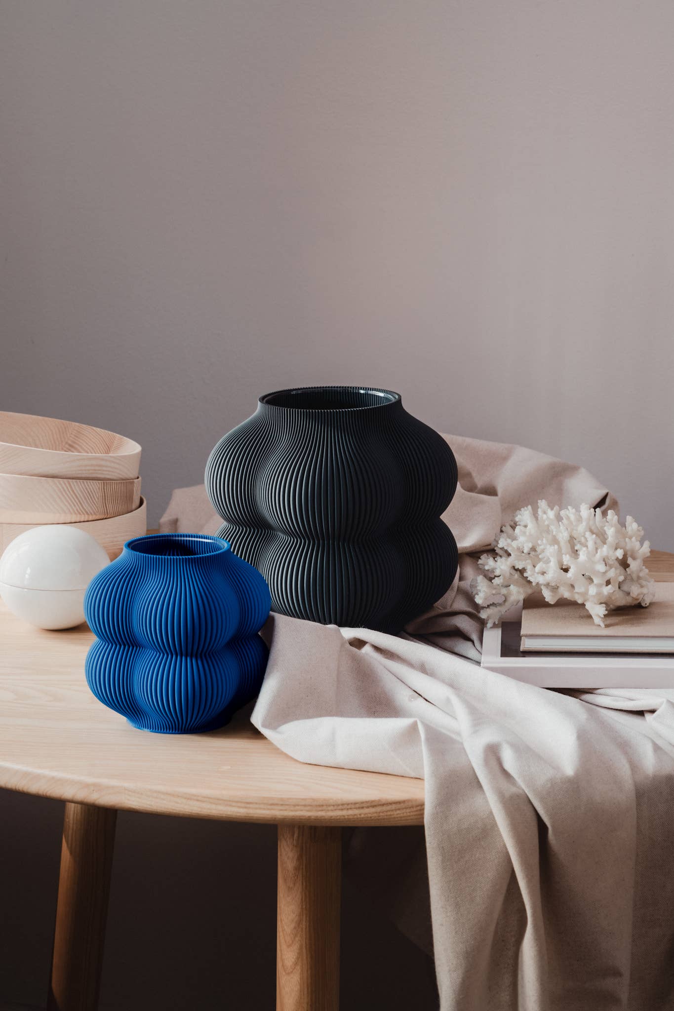 Big Peach Vase: Taupe