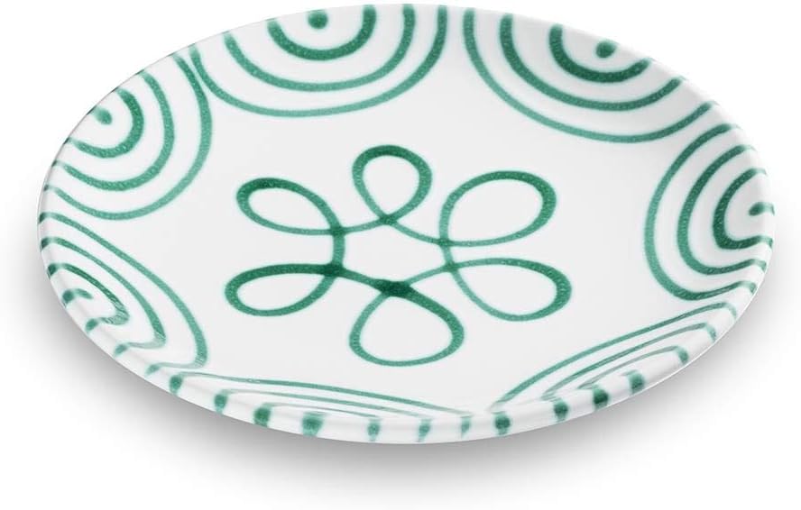Green Flamed Dessert Plate