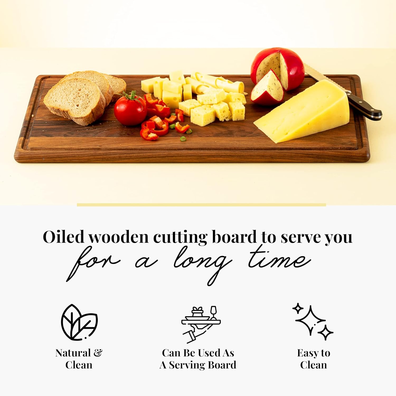 Large Wooden Cutting Board Walnut