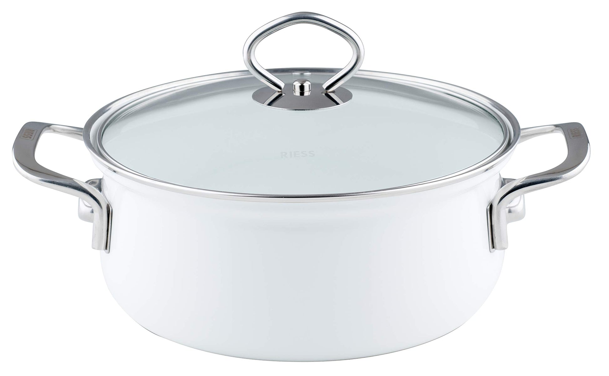 Enamel Pot, Two-Handled with Lid