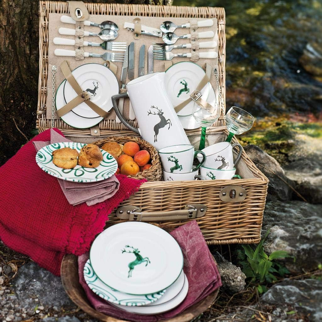 Green Flamed Dessert Plate