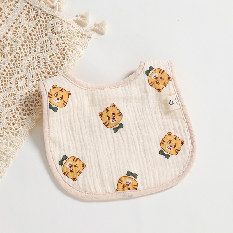 Annie & Charles® muslin bib with motif: 23 x 23 cm / Bear