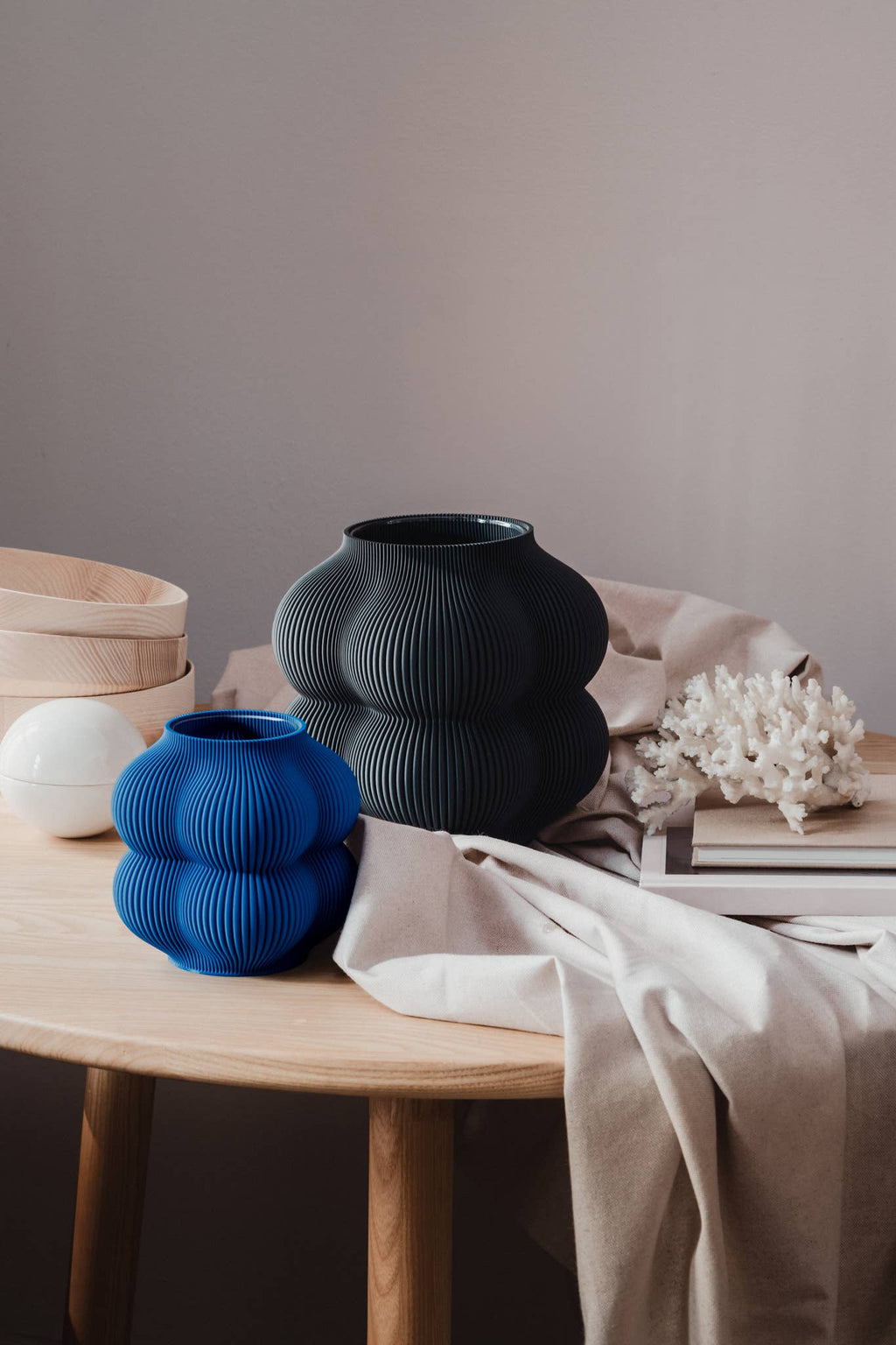 Big Peach Vase: Taupe