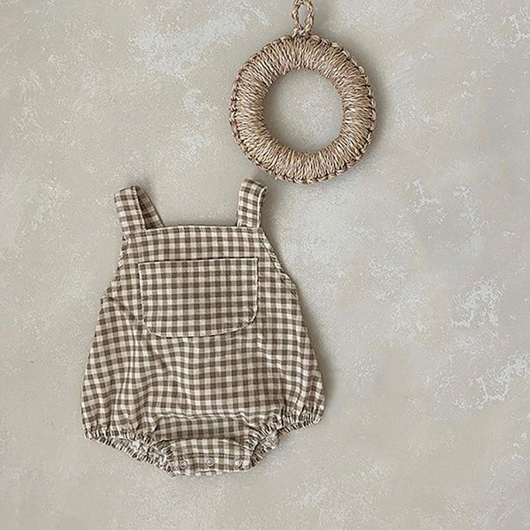 Annie & Charles® Baby Bloomer: Brown checkered / 6-12 M