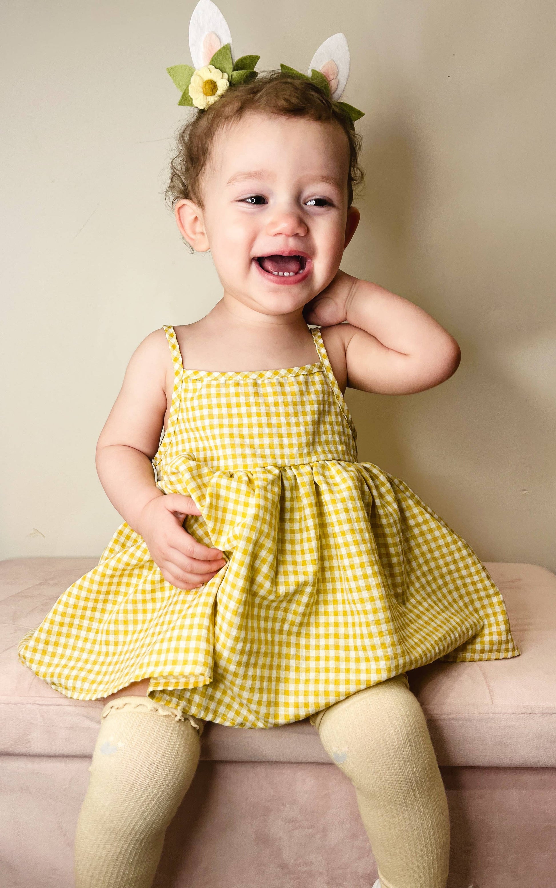 Annie & Charles® Bloomer ASTRID Dress: Yellow/white / 18-24 M