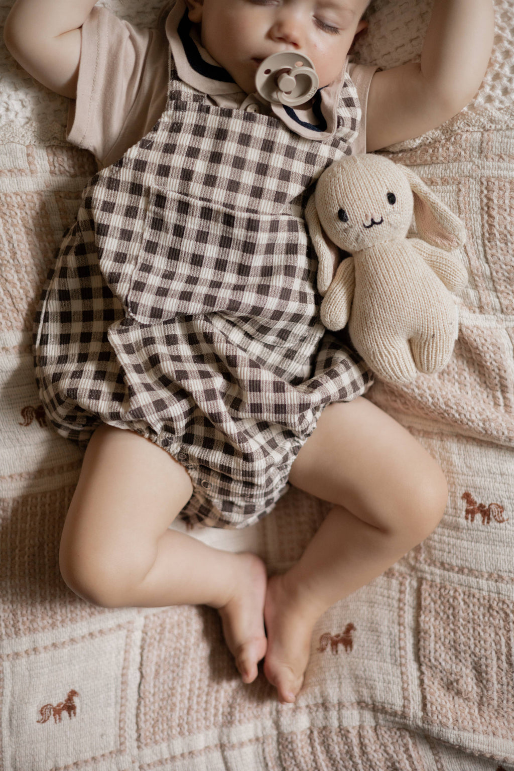 Annie & Charles® Baby Bloomer: Brown checkered / 6-12 M
