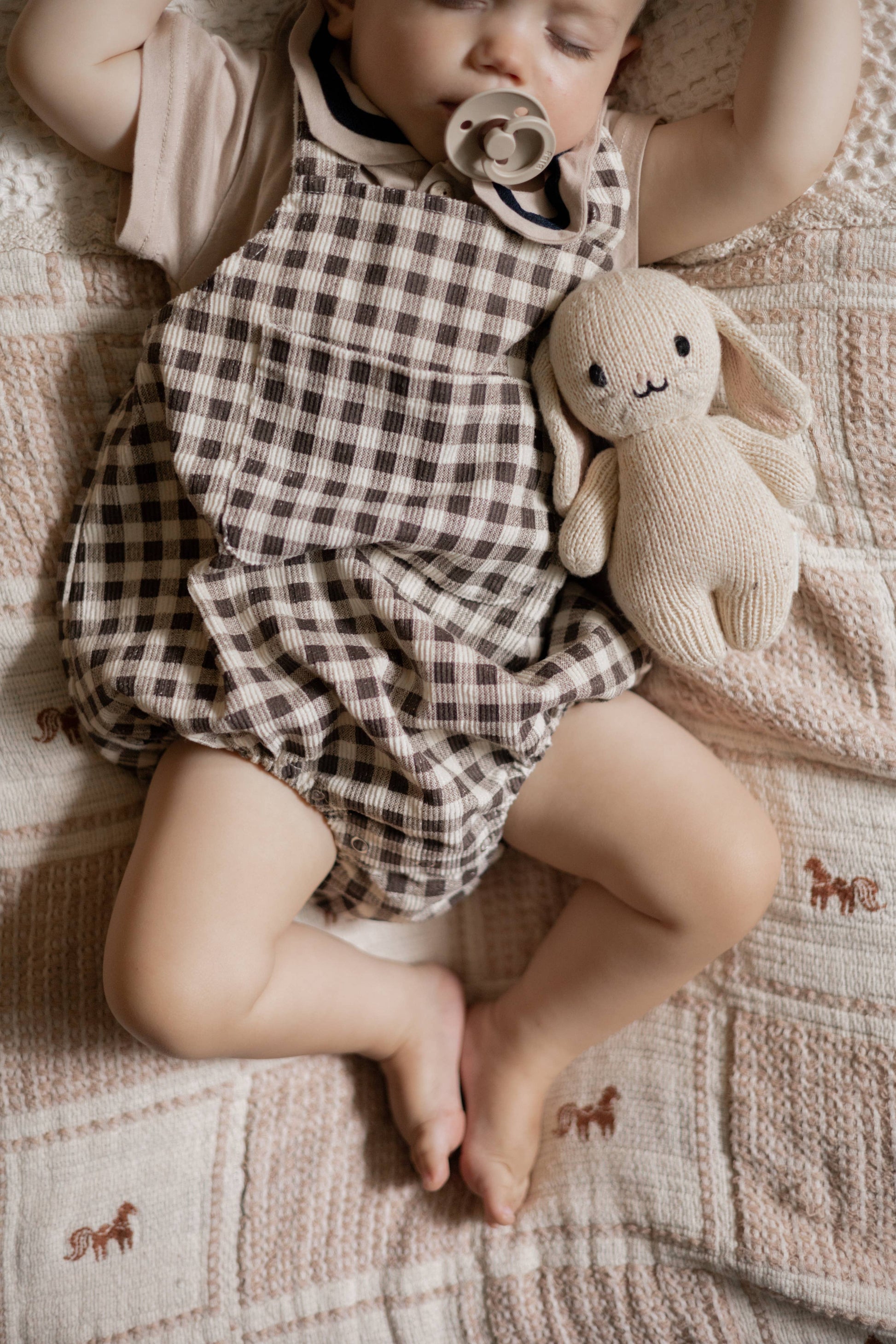 Annie & Charles® Baby Bloomer: Brown checkered / 6-12 M