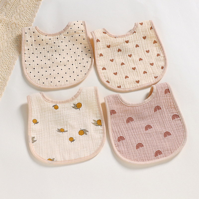Annie & Charles® muslin bib with motif: 23 x 23 cm / Bear