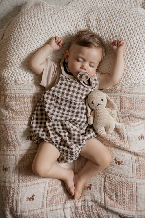 Annie & Charles® Baby Bloomer: Brown checkered / 6-12 M