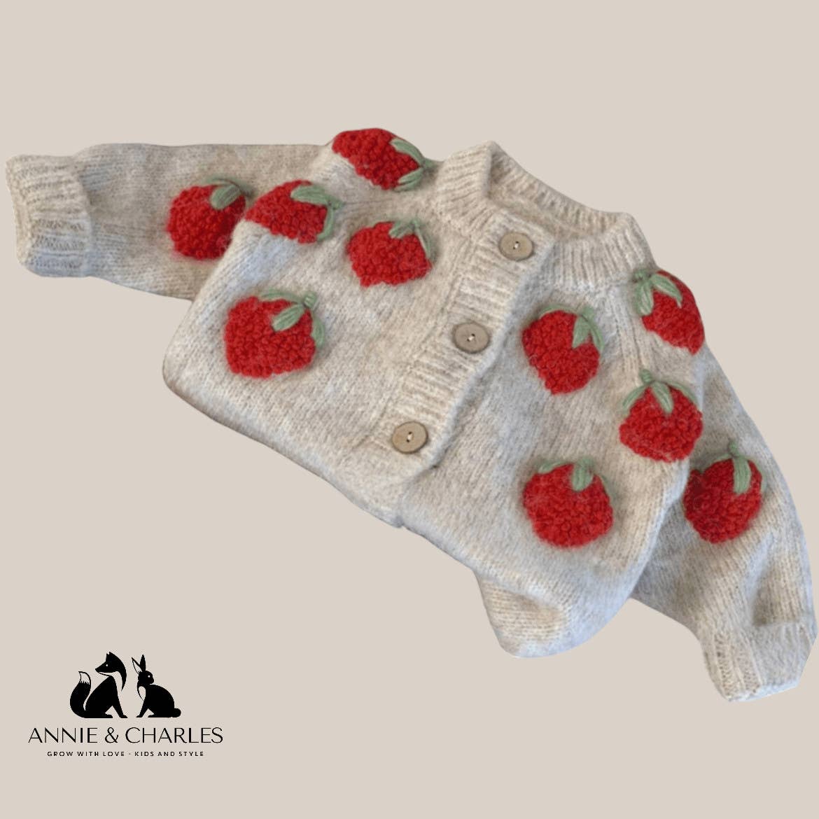 Annie & Charles® Cardigan STRAWBERRY: 2-3 Y
