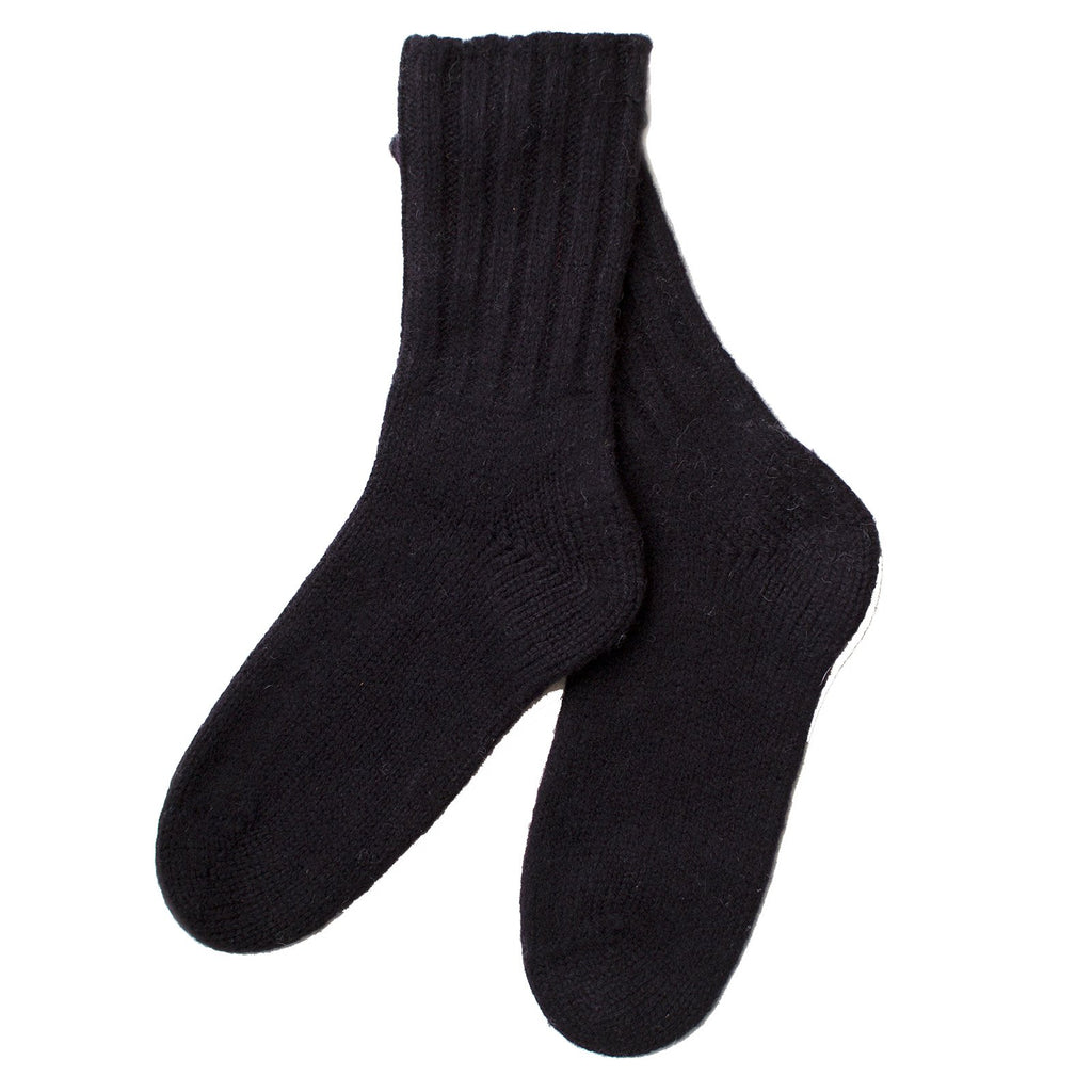 Boiled Wool Hand Knit Calf Socks