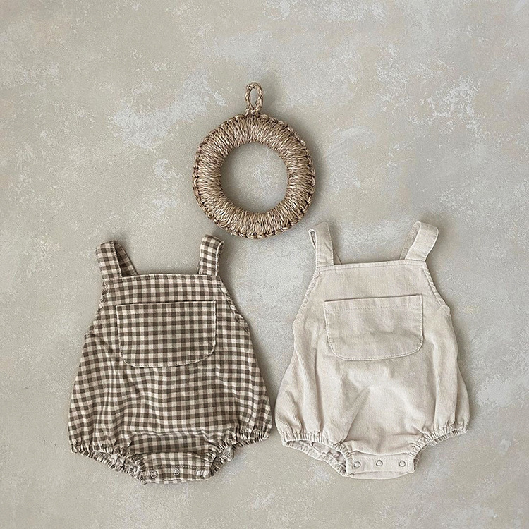 Annie & Charles® Baby Bloomer: Brown checkered / 6-12 M