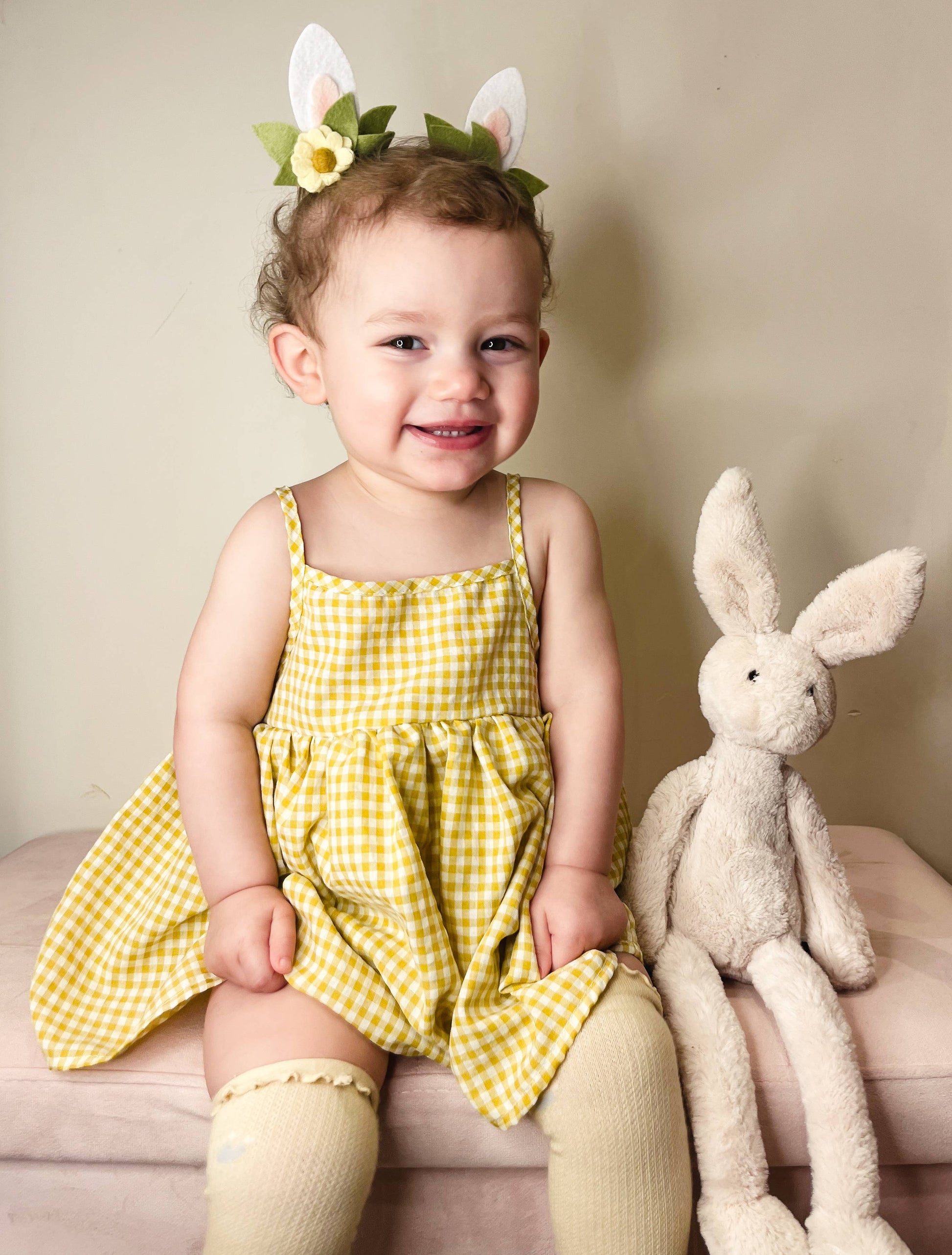 Annie & Charles® Bloomer ASTRID Dress: Yellow/white / 18-24 M