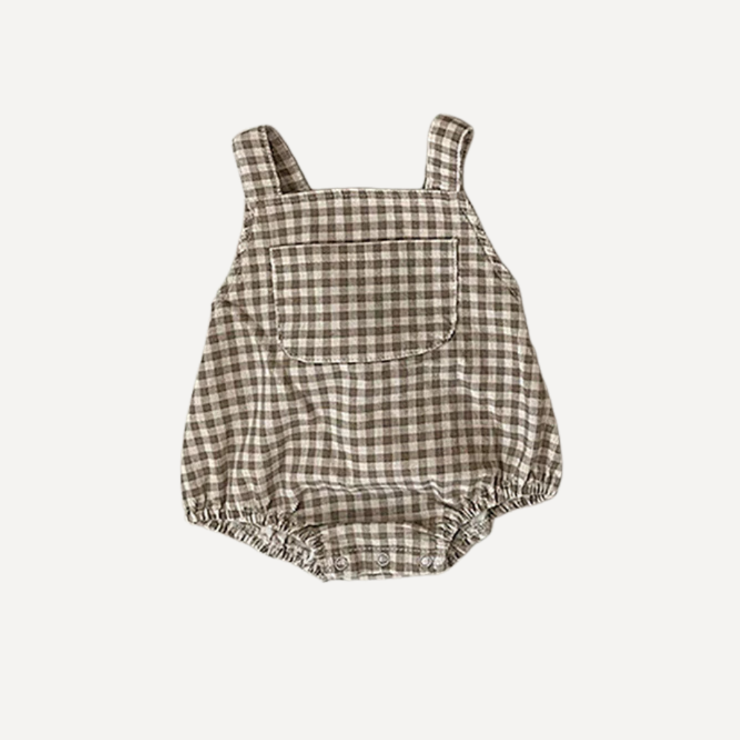Annie & Charles® Baby Bloomer: Brown checkered / 6-12 M