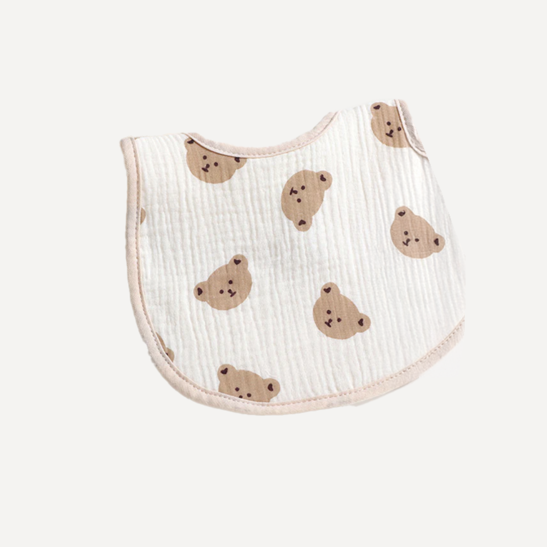 Annie & Charles® muslin bib with motif: 23 x 23 cm / Bear