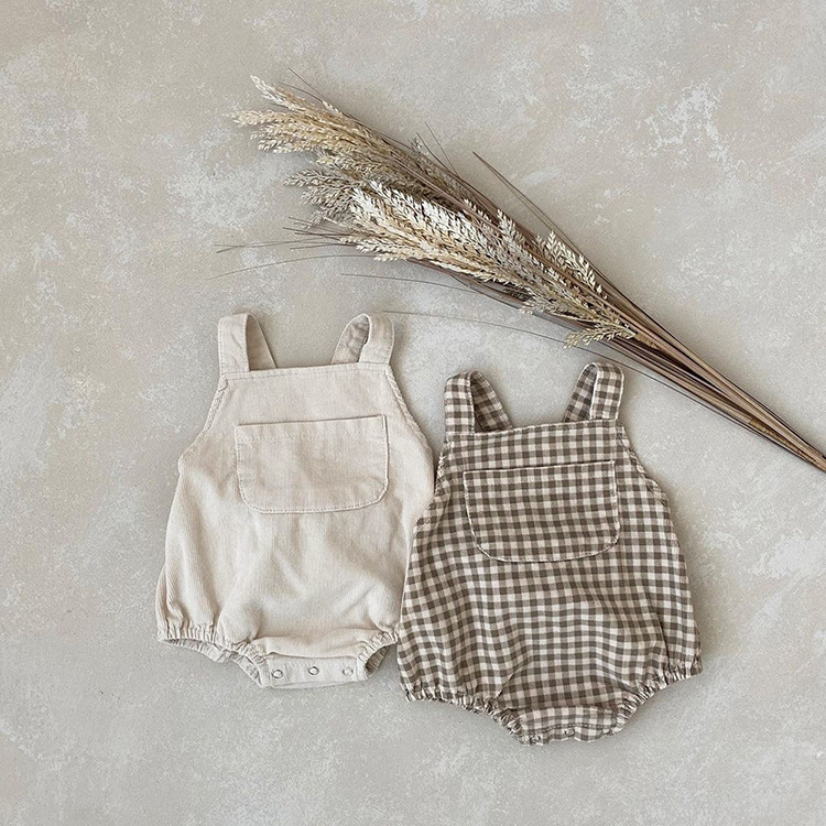 Annie & Charles® Baby Bloomer: Brown checkered / 6-12 M